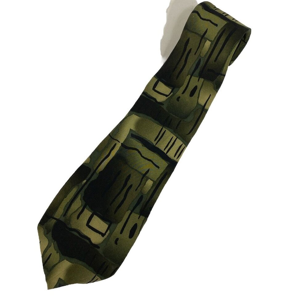 Jerry Garcia Silk Tennis Shoe Escape Collection Forty Green Brown Necktie Tie